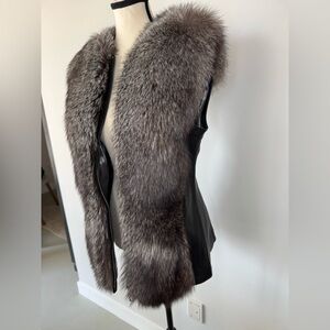Italian Genuine Fur & Leather Vest – XL, Brand New, Rare Find